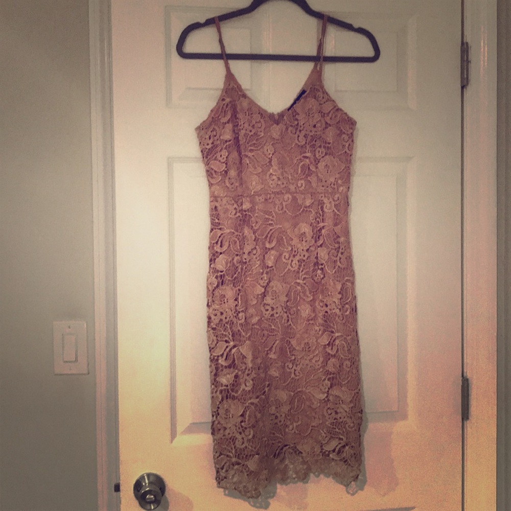 Lulus mauve lace cocktail dress